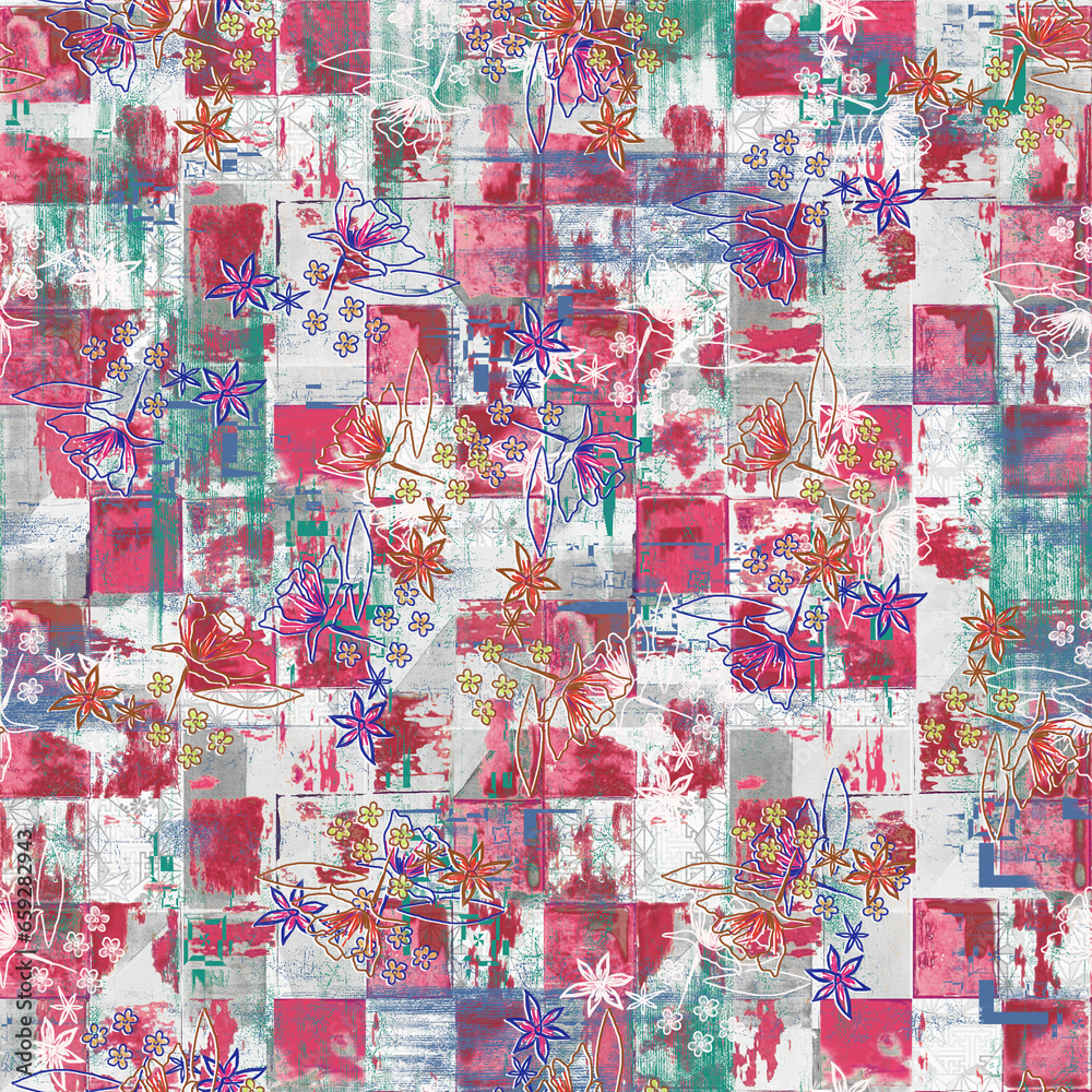Squares watercolor abstract texture pattern design wallpaper 