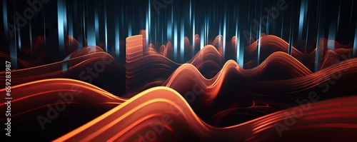 Abstract digital background. Can be used for technological processes, neural networks and AI, digital storages, sound and graphic forms, science, education, etc. © Yeti Studio