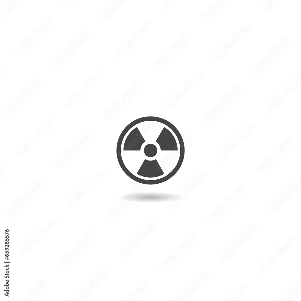 Radiation sign icon with shadow Radiation sign icon with shadow