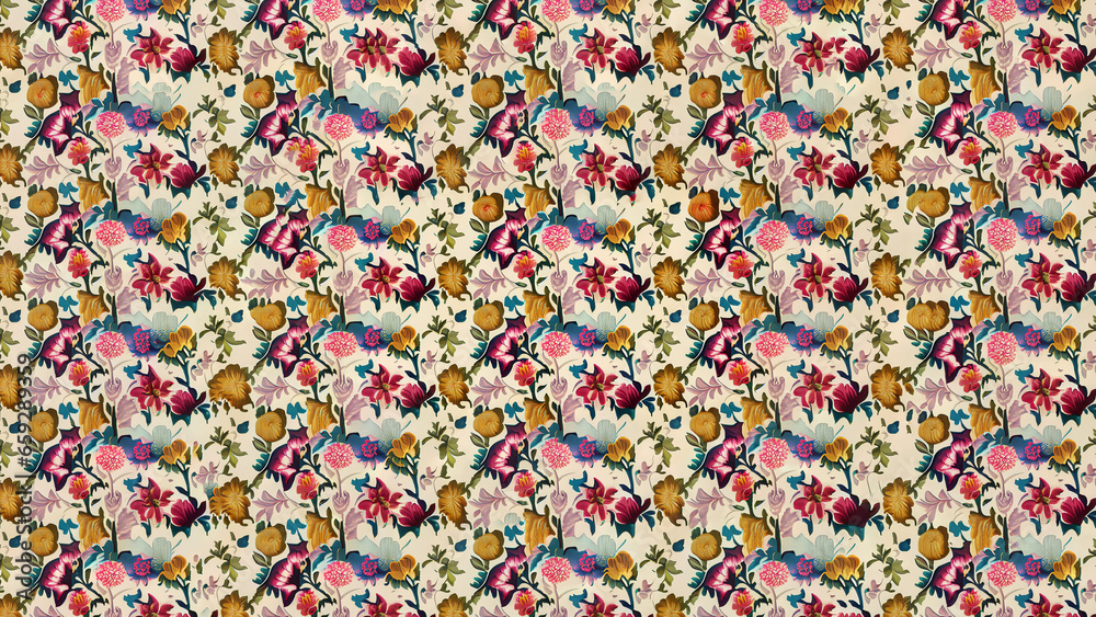 Fototapeta premium wallpaper pattern of flowers colorful