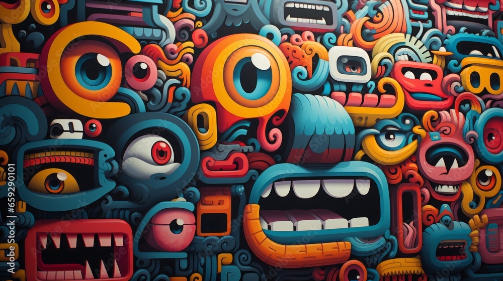 This whimsical cartoon art piece captures the joy of life through its ...