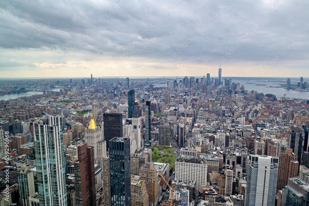 Naklejka premium View from above of New York skyscrapers