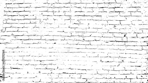 Distressed overlay texture of old brickwork, grunge background. abstract halftone vector illustration. Grunge black and white pattern