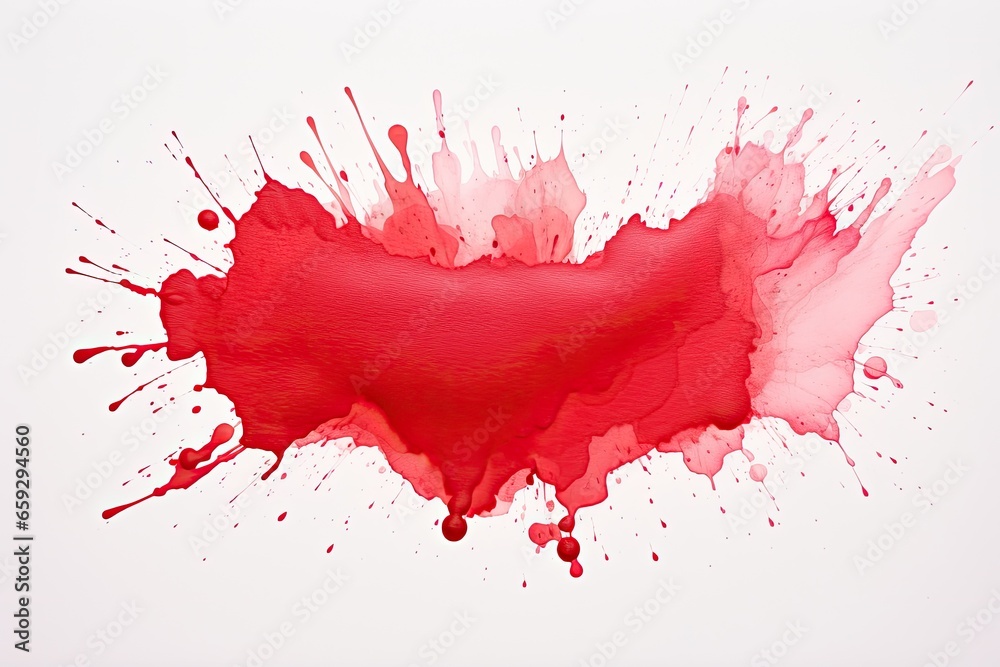 Abstract red watercolor paint splashes on white background. Vector illustration, Bright red splash stain watercolor paint, AI Generated