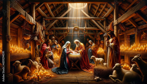 A Savior is Born: The Nativity Scene's Divine Moment