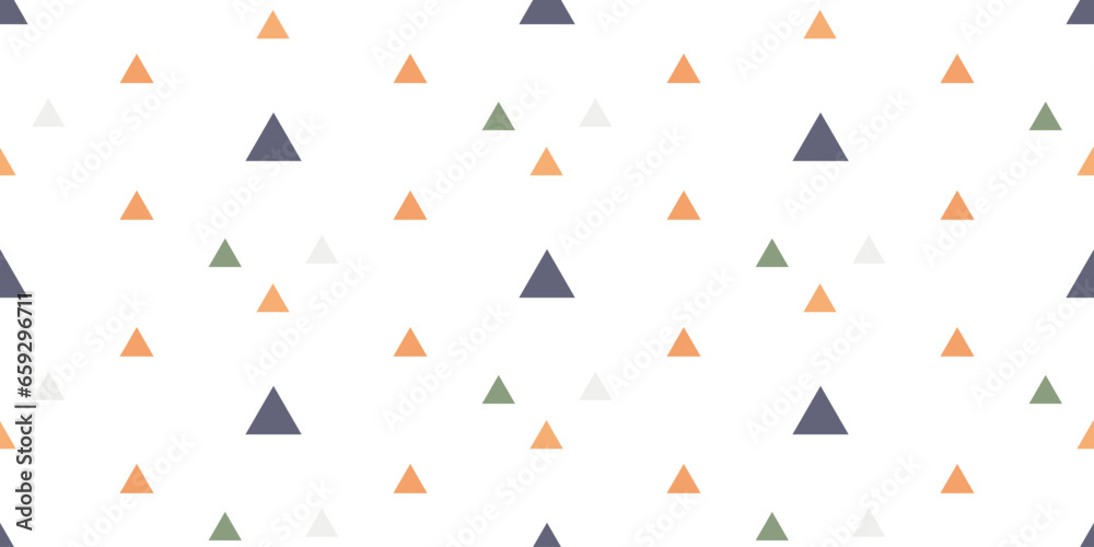 Decorative children's pattern of triangles. Children's pattern for printing on fabric and paper. Printing on wallpaper. Decorative children's pattern of triangles. Children's pattern for printing on fabric and paper. Printing on wallpaper.