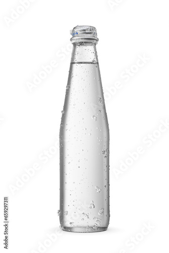 Wallpaper Mural Purified water in transparent glass bottle with water droplets and ice crystals isolated. Transparent PNG image. Torontodigital.ca