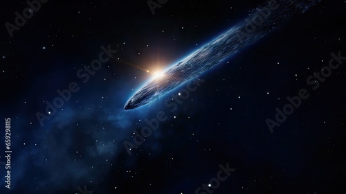 Comet s long glowing tail f...