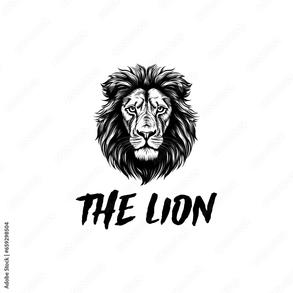 Lion logo designs in a vintage style