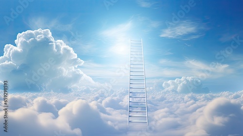 3D illustration of ladder o...