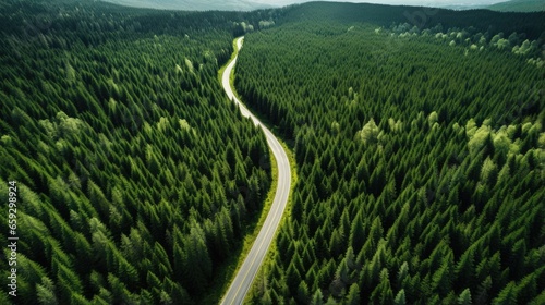 Drone captures winding road...