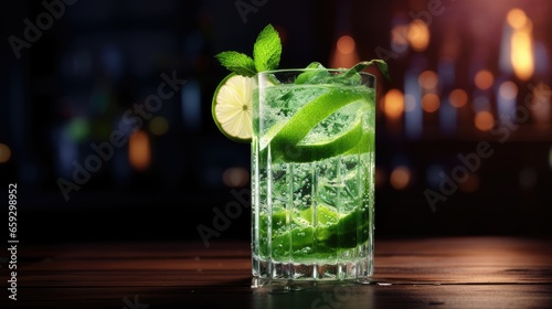 Cucumber cocktail with ice ...