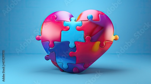 Autism awareness puzzle wit...