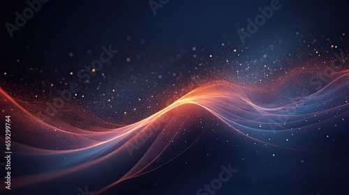 Abstract design with futuristic wave particles