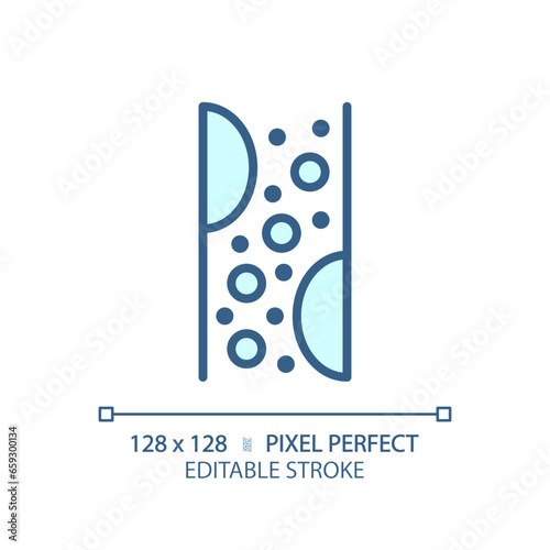 2D pixel perfect editable blue metabolism icon, isolated monochromatic vector, thin line illustration representing metabolic health.