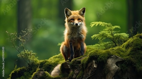 Cute red fox Vulpes vulpes ...