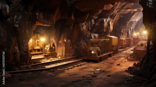 Australian underground gold and copper mine with underground infrastructure photo