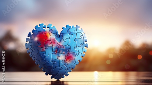 Autism awareness puzzle wit...