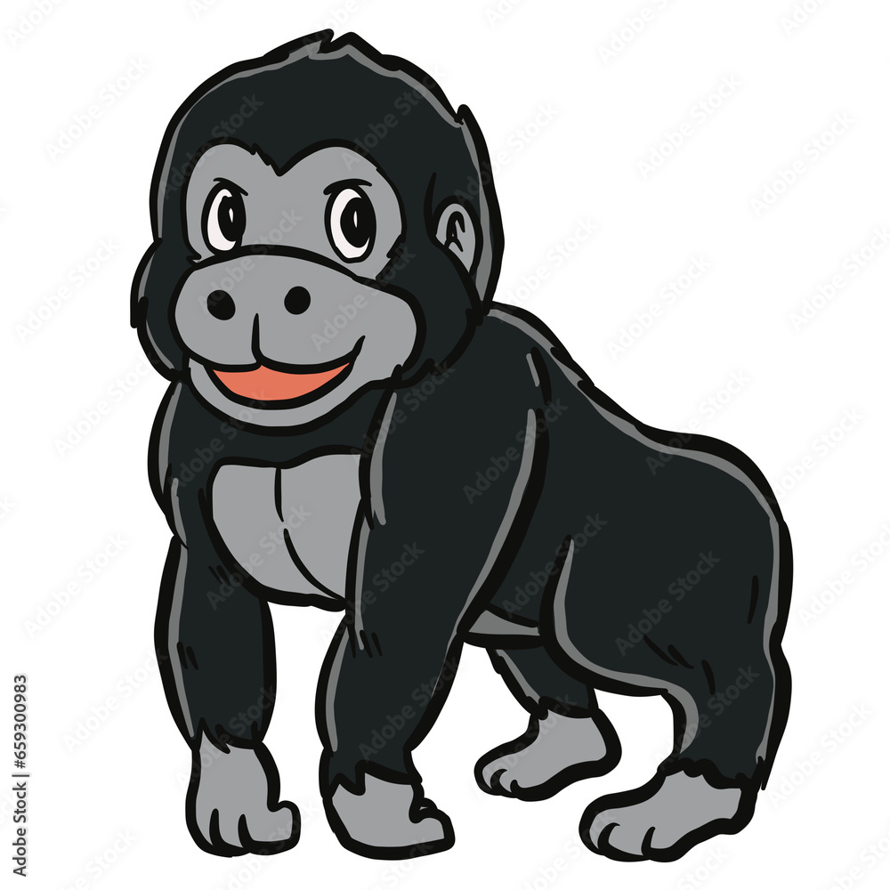 cute gorilla smiling cartoon art cute gorilla smiling cartoon art