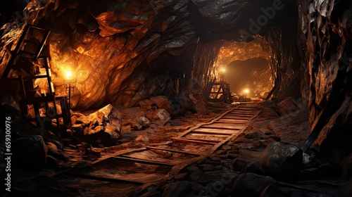 Australian underground gold and copper mine with underground infrastructure photo