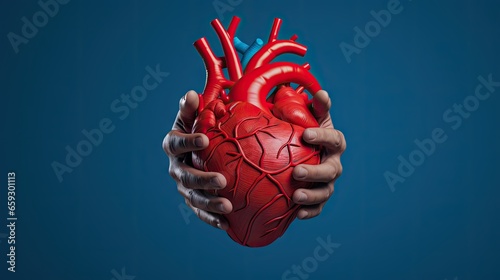 3D rendering of red heart s...