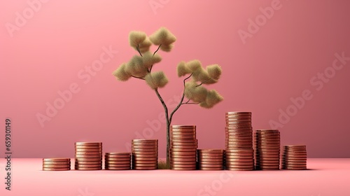 Coin stacks with growing tr...