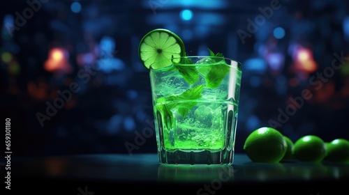 Cucumber cocktail with ice ...