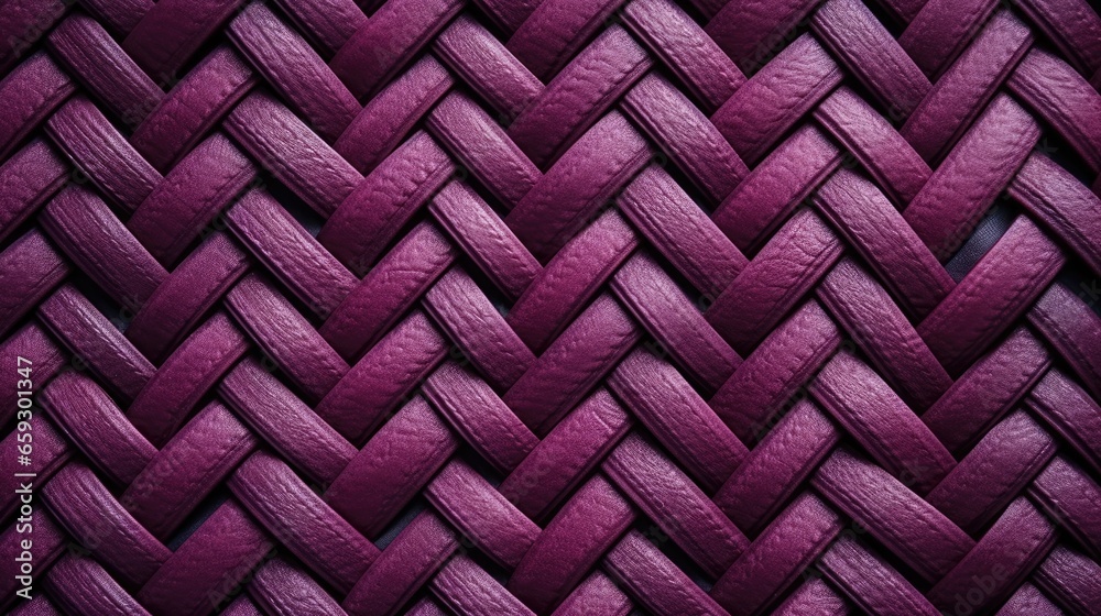Closeup of a textured dark purple fabric with a wicker like pattern Closeup of a textured dark purple fabric with a wicker like pattern