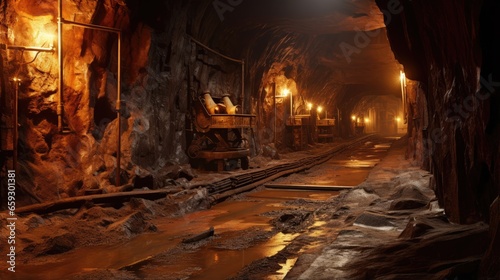 Australian underground gold and copper mine with underground infrastructure