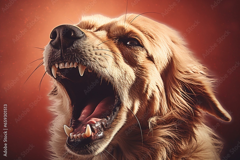 loud dog barking. Generative AI