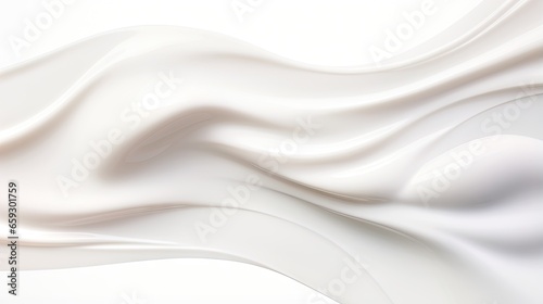 Cream moisturiser with wavy texture on white background horizontal banner skin care beauty product