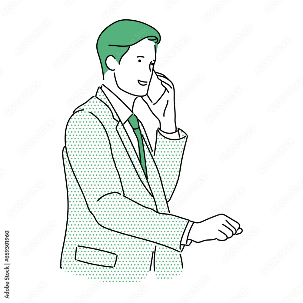 illustration of a person in a suit, businessman calling with a phone vector illustration of a person in a suit, businessman calling with a phone vector