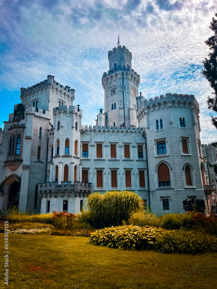 Beautiful white castle in the Czech Republic