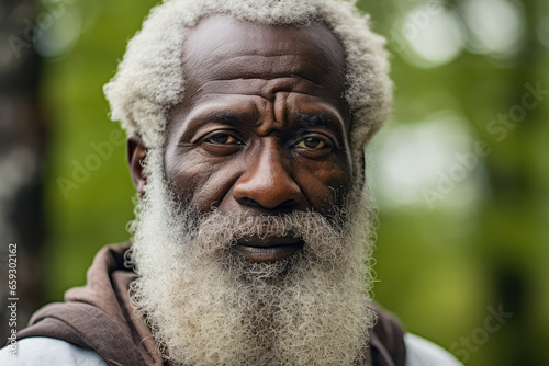 Fototapete elderly black man with white beard