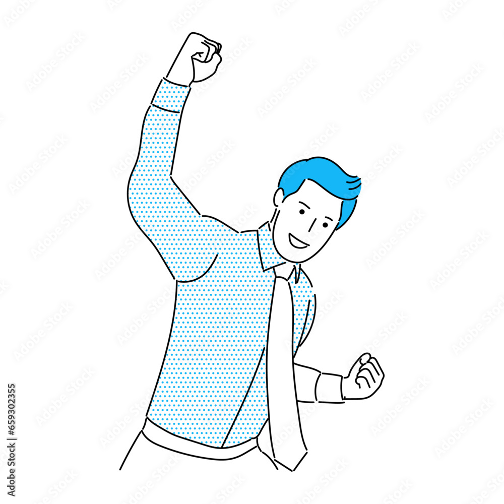 Happy businessman or man celebrate a great success vector illustration Happy businessman or man celebrate a great success vector illustration