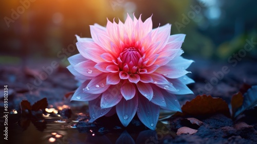Nature's Solo: Single Blooming Flower with Petals of Perfection- generative AI