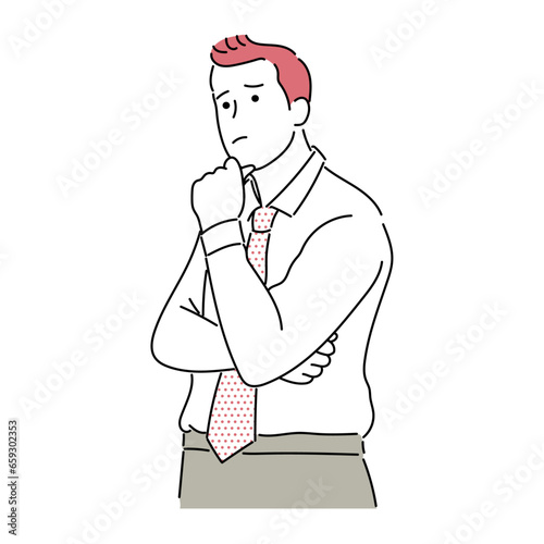 businessman or man thinking ector illustration