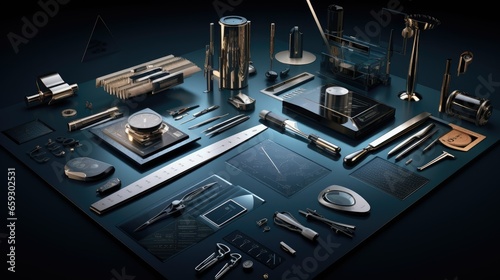 Pure Precision: Collection of Cutting-Edge Tech Tools, Flawlessly Isolated on a Crystal Clear Background for Design Excellence- generative AI