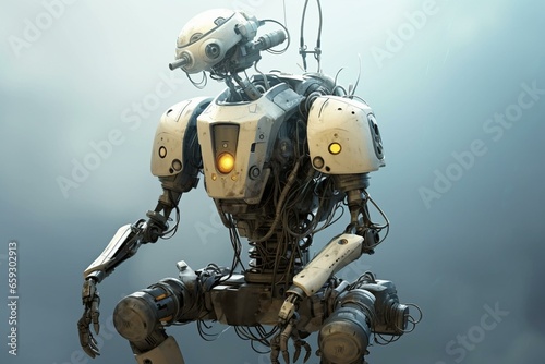 Robot character from science fiction genre. Generative AI © Khaled