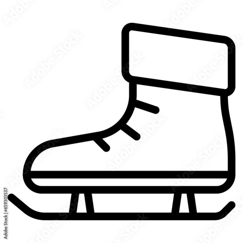 ice skate icon with outline style and pixel perfect base. Suitable for website design, logo, app and UI. Based on the size of the icon in general, so it can be reduced.