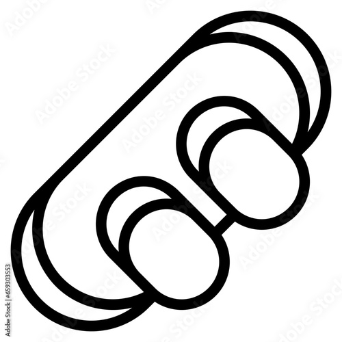 snowboard icon with outline style and pixel perfect base. Suitable for website design, logo, app and UI. Based on the size of the icon in general, so it can be reduced.