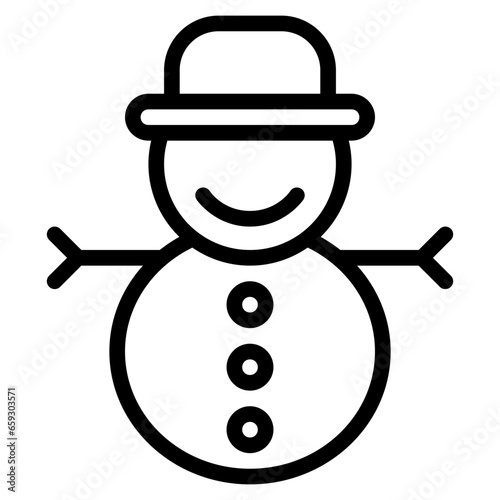 snowman icon with outline style and pixel perfect base. Suitable for website design, logo, app and UI. Based on the size of the icon in general, so it can be reduced.