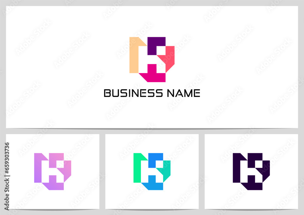 Obraz premium Geometric Shape Formed Negative Space Letter Alphabet Logo Design Logotype K