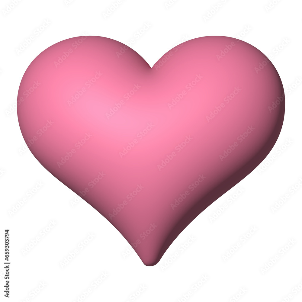 Pink heart 3d rendering romantic symbol valentine concept Pink heart 3d rendering romantic symbol valentine concept