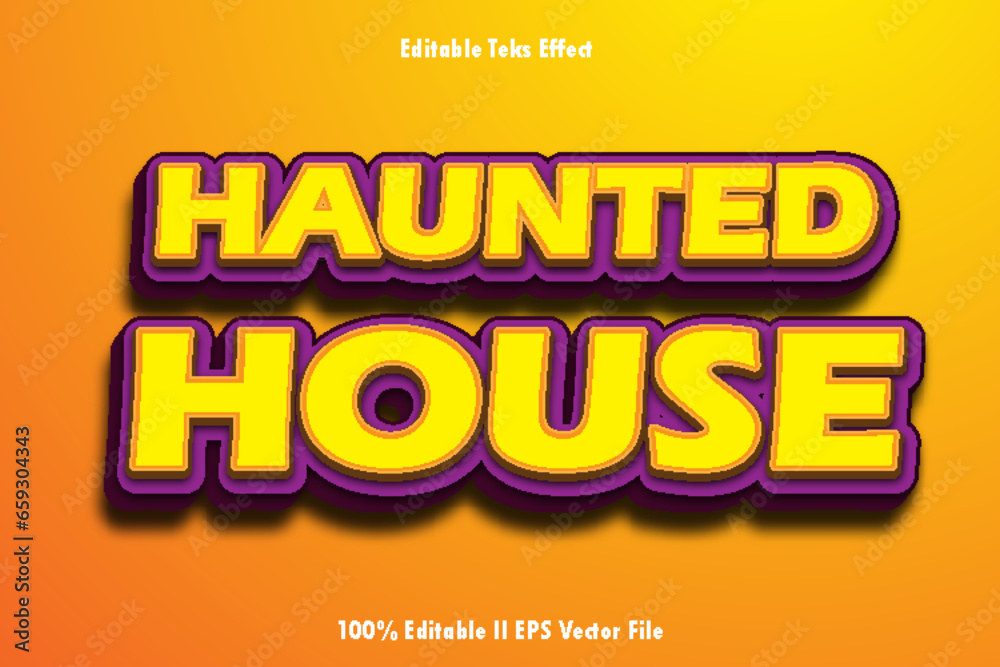 Haunted House Editable Text Effect 3d Emboss Gradient Style Haunted House Editable Text Effect 3d Emboss Gradient Style
