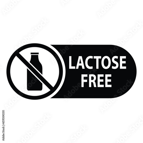Lactose free icon vector  without milk 