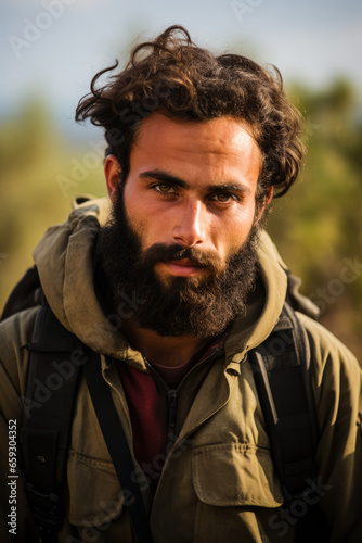Resilience and determination in the eyes of an Israeli civilian during a military operation  © fotogurmespb