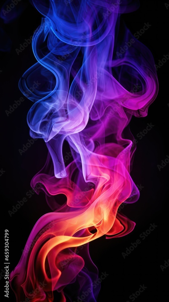 Colorful creative smoke on black background Colorful creative smoke on black background