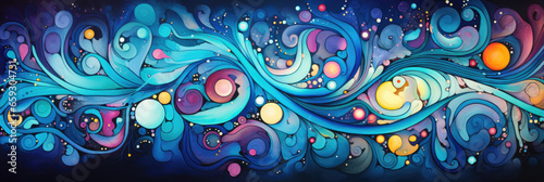 Children's abstract bright colored wave background