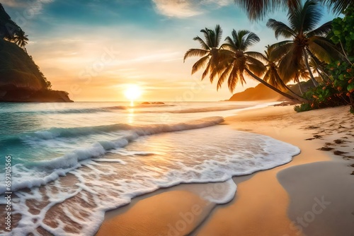 Tropical Beach in the summer; idyllic vacation scene
